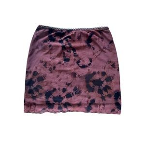 Pink and Black tie dye mini skirt